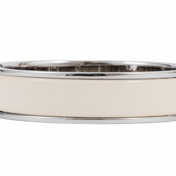 Hermes Enamel Bracelet Click H H70000 1FP85PM Metal Crème Silver Women's HERMES - Picture 2 of 10